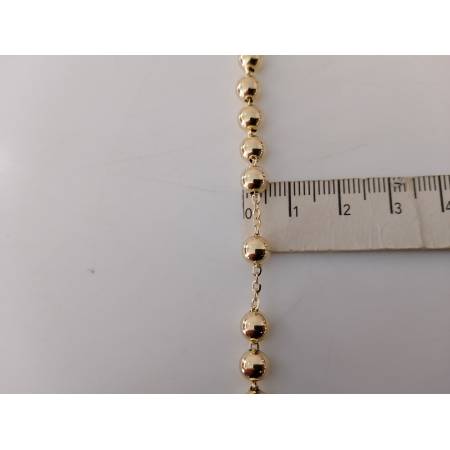 COLLANA ROSARIO ORO GIALLO 750 18K UNISEX Medaglia Miracolosa Croce SFERE LUCIDE