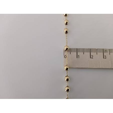 COLLANA ROSARIO ORO GIALLO 750 18K UNISEX Medaglia Miracolosa Croce SFERE LUCIDE