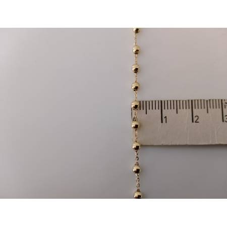 COLLANA ROSARIO ORO GIALLO 750 18K UNISEX Medaglia Miracolosa Croce SFERE LUCIDE