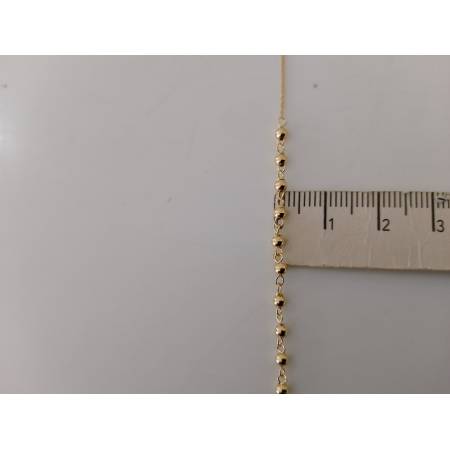 COLLANA ROSARIO ORO GIALLO 750 18K UNISEX Medaglia Miracolosa Croce SFERE LUCIDE