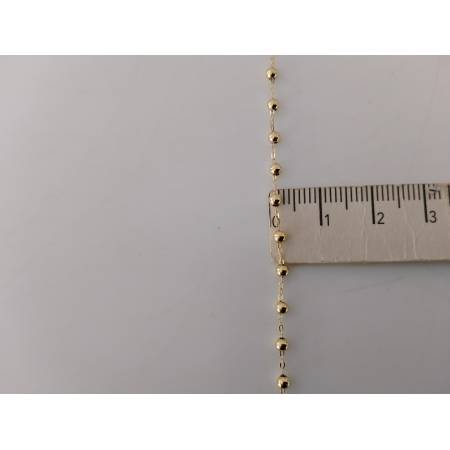 COLLANA ROSARIO ORO GIALLO 750 18K UNISEX Medaglia Miracolosa Croce SFERE LUCIDE