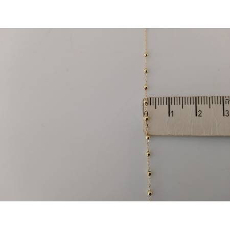 COLLANA ROSARIO ORO GIALLO 750 18K UNISEX Medaglia Miracolosa Croce SFERE LUCIDE