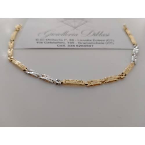BRACCIALE ORO GIALLO BIANCO 18 Kt...