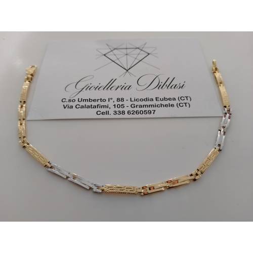 BRACCIALE ORO GIALLO BIANCO 18 Kt...