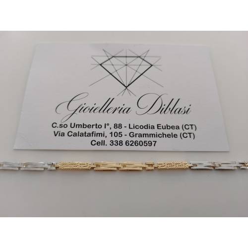 BRACCIALE ORO GIALLO BIANCO 18 Kt...