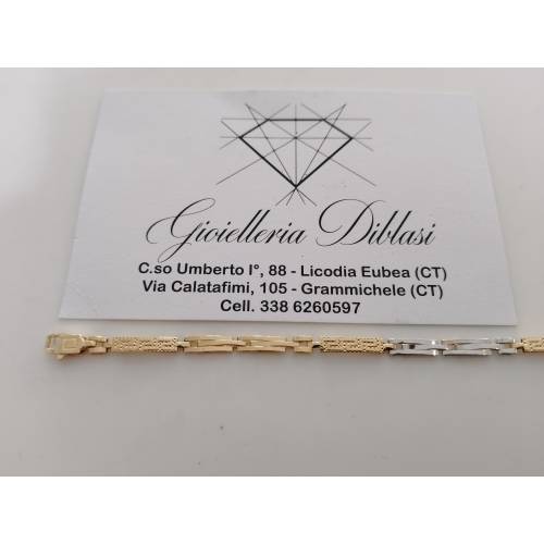 BRACCIALE ORO GIALLO BIANCO 18 Kt...