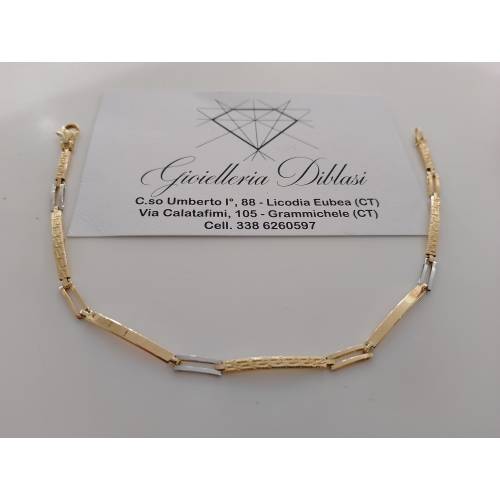BRACCIALE ORO GIALLO BIANCO 18 Kt...