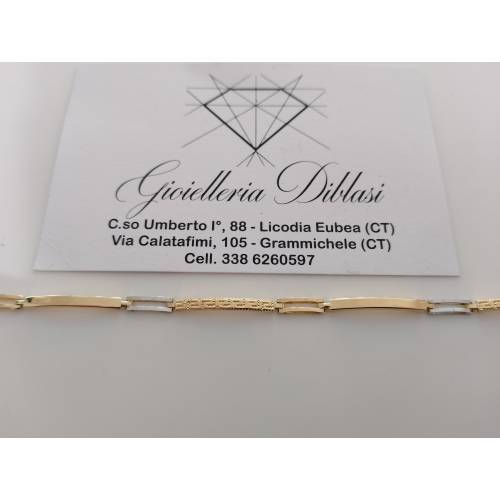 BRACCIALE ORO GIALLO BIANCO 18 Kt...