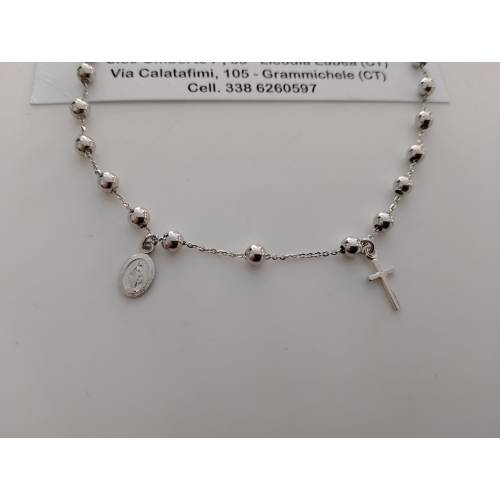 BRACCIALE ROSARIO In ORO BIANCO 18 Kt...