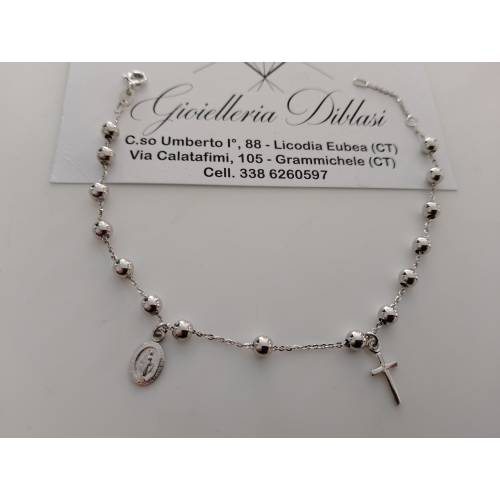 BRACCIALE ROSARIO In ORO BIANCO 18 Kt...