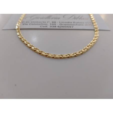 COLLANA ORO GIALLO 18 Karati 750% Uomo Donna Unisex COLLIER Maglia Catena Piatta