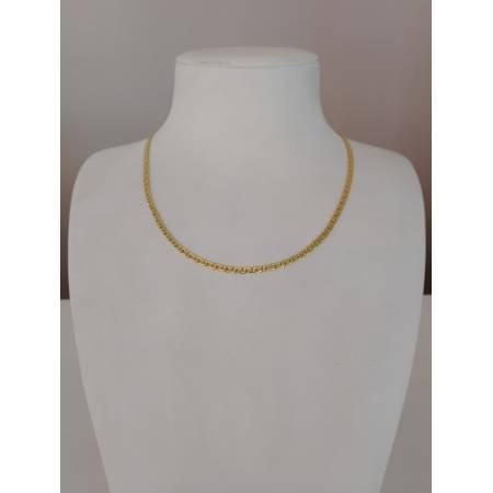 COLLANA ORO GIALLO 18 Karati 750% Uomo Donna Unisex COLLIER Maglia Catena Piatta