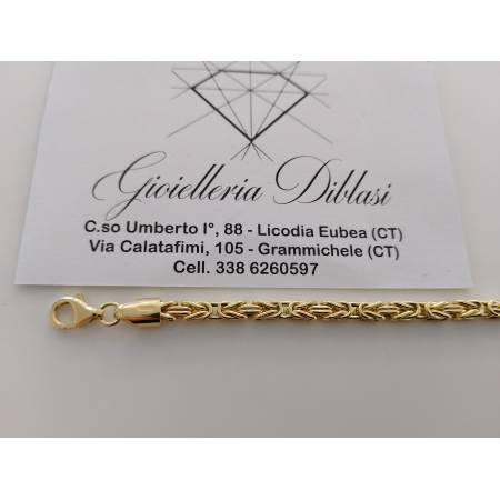 BRACCIALE In ORO GIALLO 18 Karati 750% Maglia Catena BIZANTINA Uomo Donna Unisex