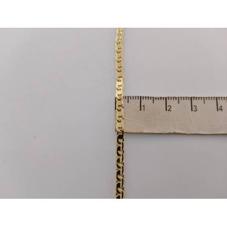 BRACCIALE In ORO GIALLO 18 Karati 750% Maglia Catena Piatta Lucida Uomo Donna