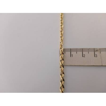 COLLANA ORO GIALLO 18 Karati Donna Modello Fune Brillantinata Intrecciata