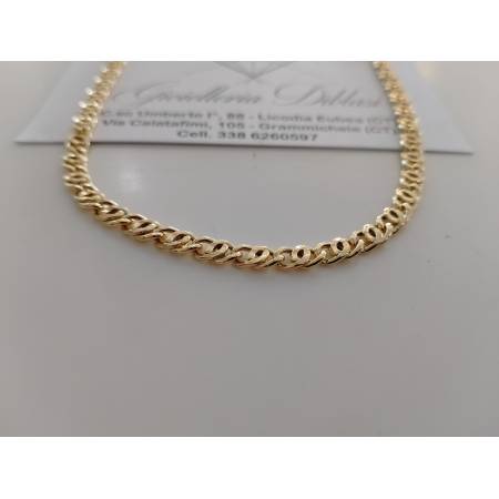 COLLANA Uomo Donna Unisex ORO GIALLO 18 Kt 750% Collier Maglia CATENA Girocollo