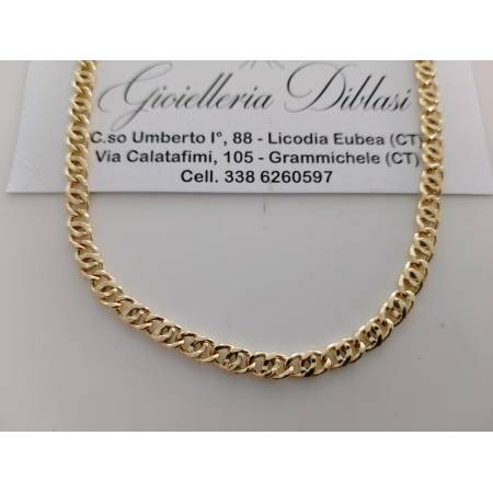 COLLANA Uomo Donna Unisex ORO GIALLO 18 Kt 750% Collier Maglia CATENA Girocollo