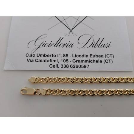 COLLANA Uomo Donna Unisex ORO GIALLO 18 Kt 750% Collier Maglia CATENA Girocollo