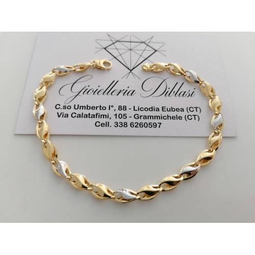 BRACCIALE ORO Bicolore GIALLO BIANCO...