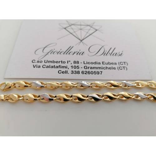 BRACCIALE ORO Bicolore GIALLO BIANCO...