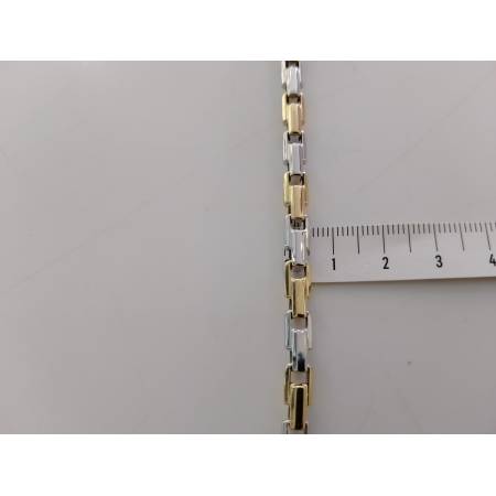 COLLANA COLLIER ORO 18 Karati 750% Bicolore GIALLO BIANCO Uomo CATENA Girocollo