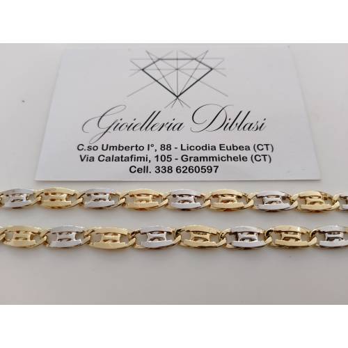COLLANA ORO 18 Karati 750% Bicolore...