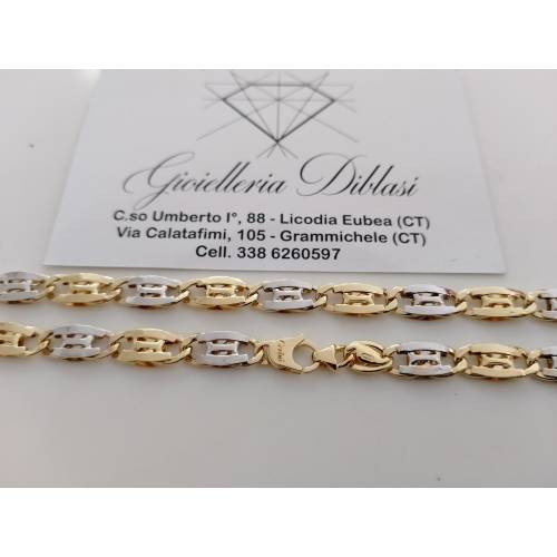 COLLANA ORO 18 Karati 750% Bicolore...