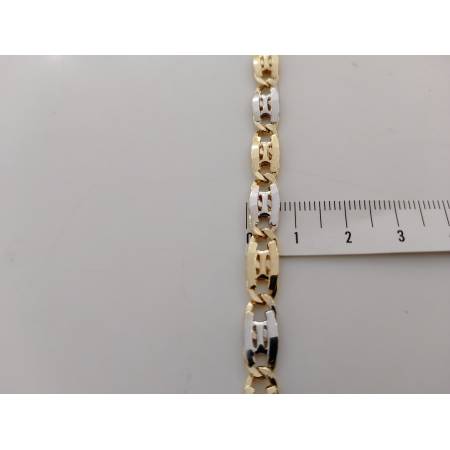 COLLANA ORO 18 Karati 750% Bicolore GIALLO BIANCO Uomo Donna Collier Girocollo