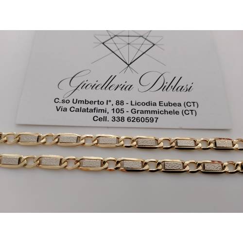 COLLANA ORO Bicolore 18 Karati 750%...