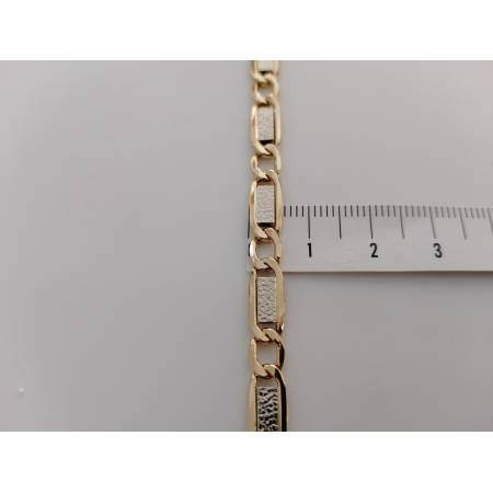 COLLANA ORO Bicolore 18 Karati 750% GIALLO BIANCO Unisex Catena Piatta Girocollo