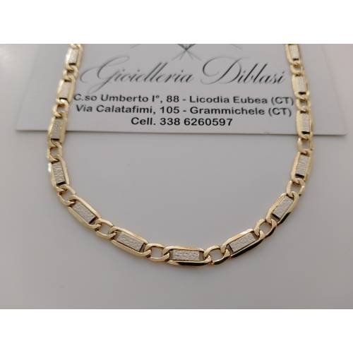 COLLANA ORO Bicolore 18 Karati GIALLO...