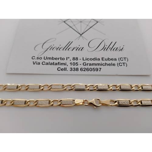 COLLANA ORO Bicolore 18 Karati GIALLO...