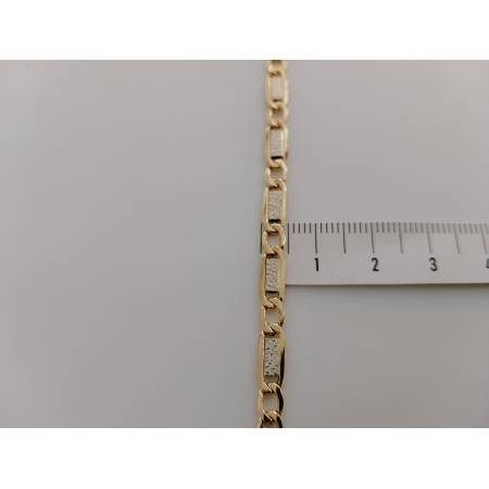 COLLANA ORO Bicolore 18 Karati GIALLO BIANCO Uomo Donna Maglia Catena Girocollo