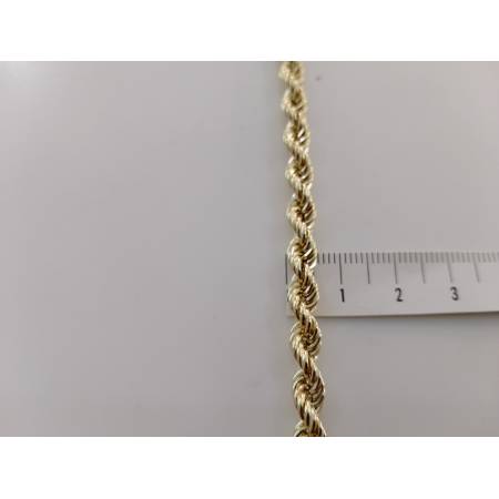 COLLANA CORDA Donna Con Ciondolo Cuore ORO GIALLO 18 Kt 750% Maglia Intrecciata