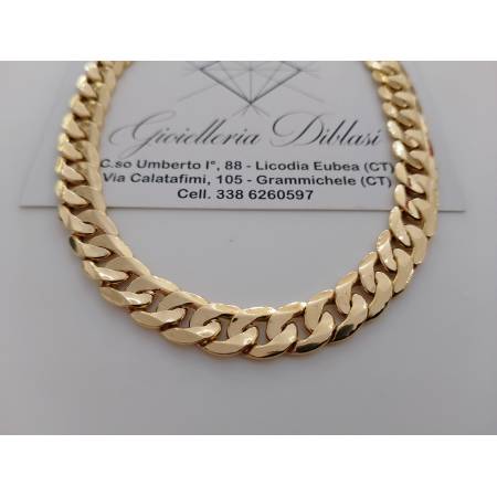 COLLANA Uomo In ORO GIALLO 18 Karati 750%/1000 Collier Catena Grumetta Girocollo