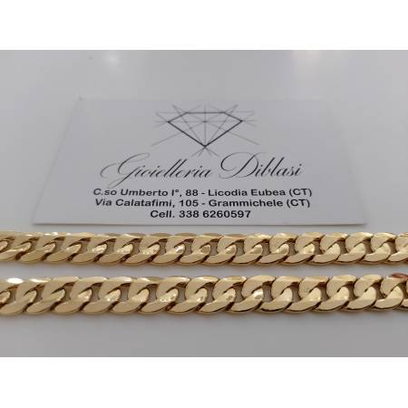 COLLANA Uomo In ORO GIALLO 18 Karati 750%/1000 Collier Catena Grumetta Girocollo