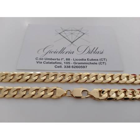 COLLANA Uomo In ORO GIALLO 18 Karati 750%/1000 Collier Catena Grumetta Girocollo
