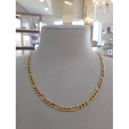 COLLANA ORO GIALLO 18 Karati 750% CATENA Maglia 3+1 Uomo Donna Collier Girocollo