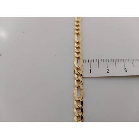 COLLANA ORO GIALLO 18 Karati 750% CATENA Maglia 3+1 Uomo Donna Collier Girocollo