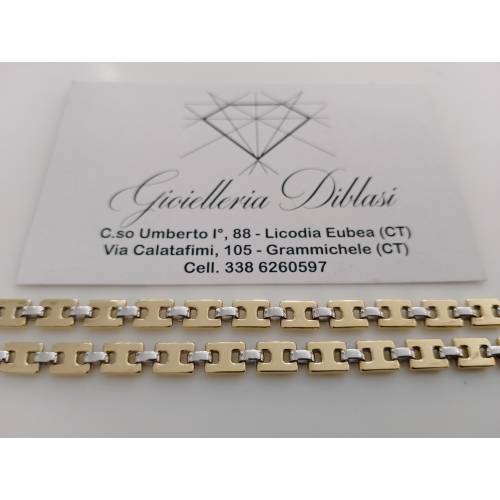 COLLANA ORO 18 KT 750% Giallo Bianco...