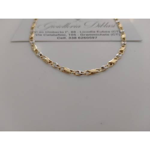 COLLANA ORO 18 KT 750% Giallo Bianco...