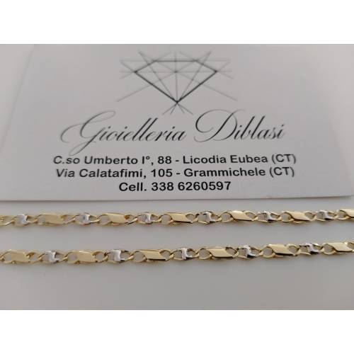 COLLANA ORO 18 KT 750% Giallo Bianco...