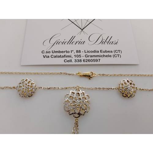 COLLANA Donna ORO Bicolore GIALLO...