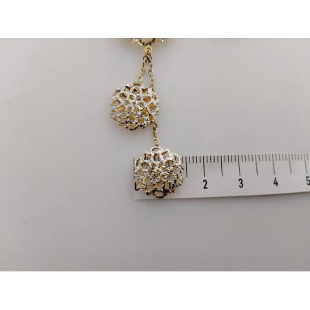 COLLANA Donna ORO Bicolore GIALLO BIANCO 18 Karati 750% CON PENDENTE Diamantato