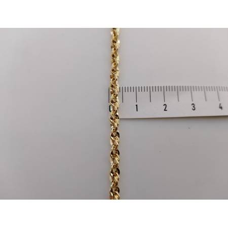 COLLANA Lunga Donna ORO GIALLO 18 Karati 750% Maglia Modello FUNE BRILLANTINATA