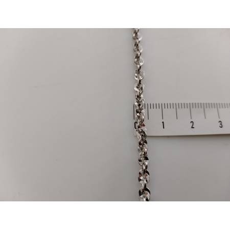 COLLANA Donna ORO BIANCO 18 KARATI 750% Modello Maglia Catena FUNE BRILLANTINATA