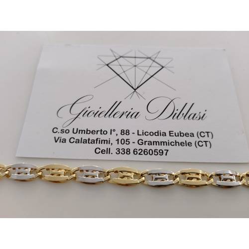 BRACCIALE Uomo Donna Oro 18 Karati...