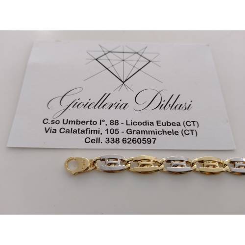 BRACCIALE Uomo Donna Oro 18 Karati...