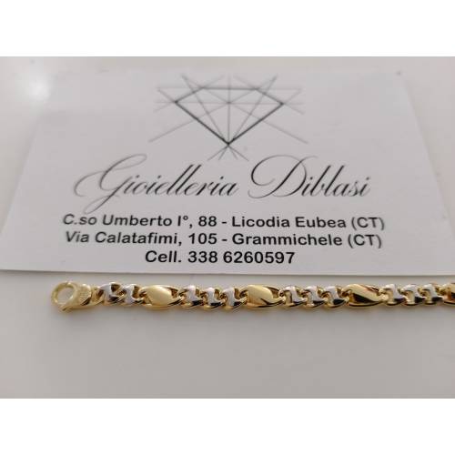 BRACCIALE ORO Maglia Bicolore GIALLO...