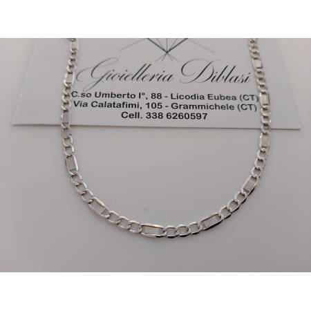 COLLANA ORO BIANCO 18 Karati 750% Uomo Donna Maglia Catena Con Piastrine Collier